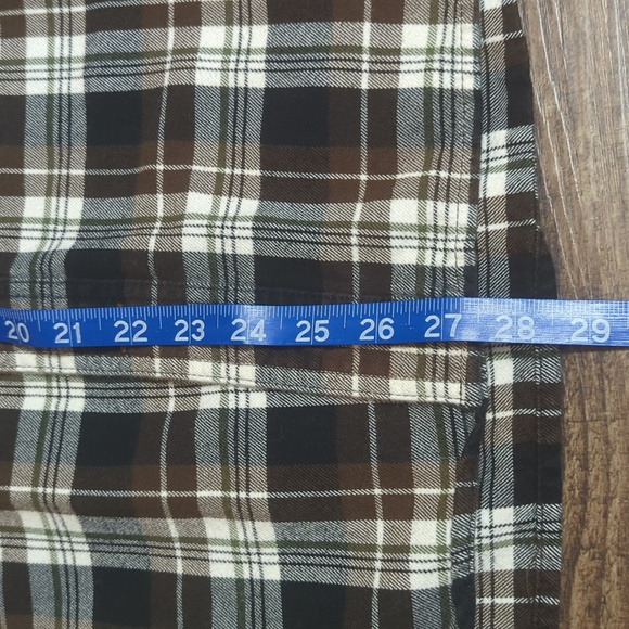 Carhartt Trumbull Plaid Flannel Shirt Relaxed Fit Long Sleeve Brown/Black Large - Picture 8 of 9